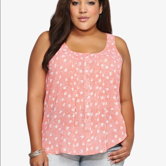 SOLD - Torrid Floral Tulip Back Tank - Size 2 - Picture 2 of 8